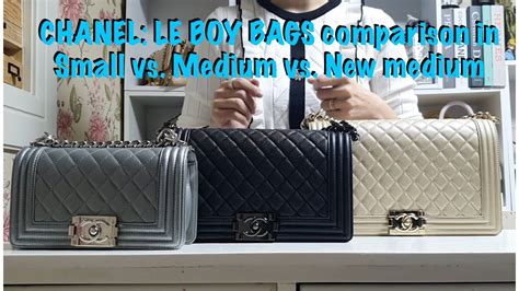 chanel le boy medium vs new medium|chanel bag review.